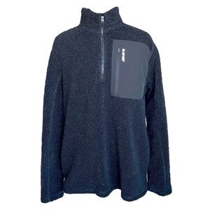 Hi-Tec 1/4 Zip Black Pebble Fleece Pullover Sweater